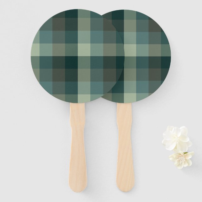 Grüner Gingham-Karo-Karo-Design  Fächer (Vorne und Hinten)