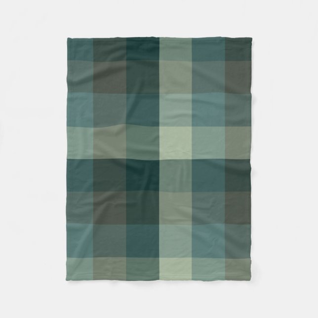 Grüner Gingham-Karo-Karo-Design  Fleecedecke (Vorderseite)