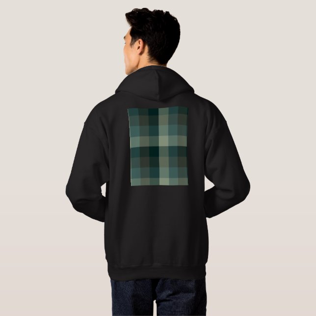 Grüner Gingham-Karo-Karo-Design  Hoodie (Schwarz voll)