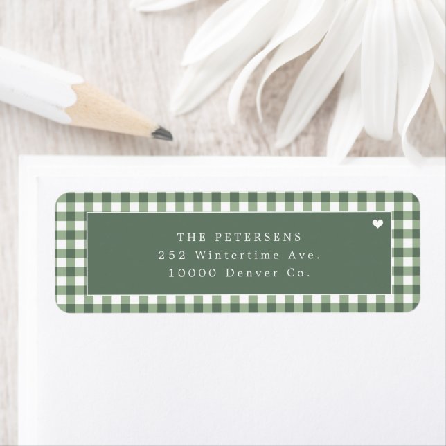Grüner Gingham-Karo personalisiert (Insitu)