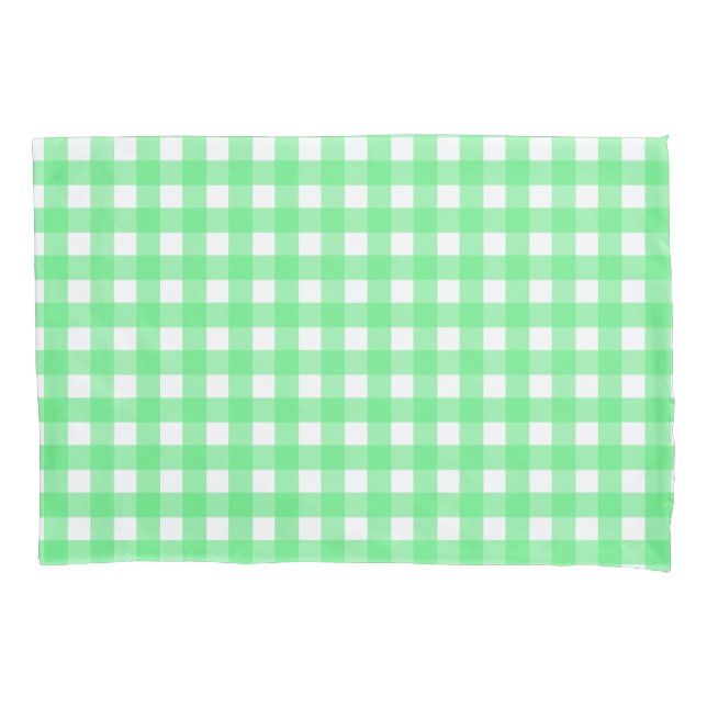 Grüner Gingham Kissenbezug (Vorderseite)