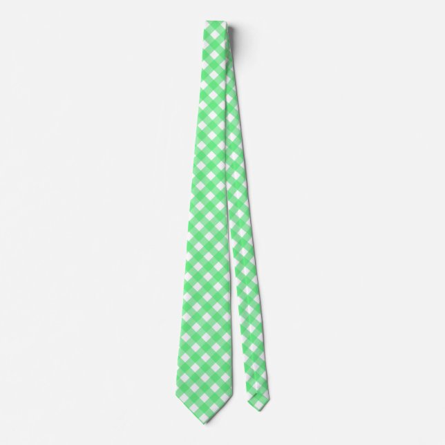Grüner Gingham Krawatte (Vorderseite)