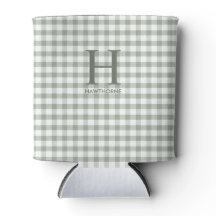Grüner Gingham moderner Monogramm