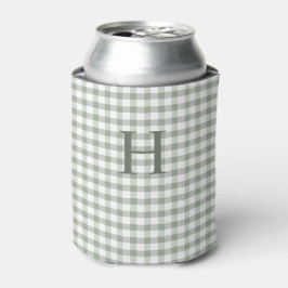 Grüner Gingham moderner Monogramm Dosenkühler