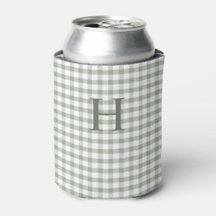 Grüner Gingham moderner Monogramm Dosenkühler