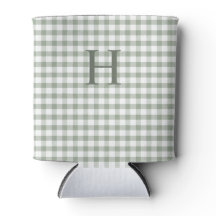 Grüner Gingham moderner Monogramm