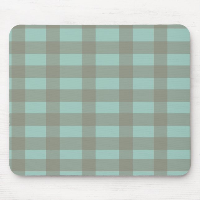 Grüner Gingham Mousepad (Vorne)