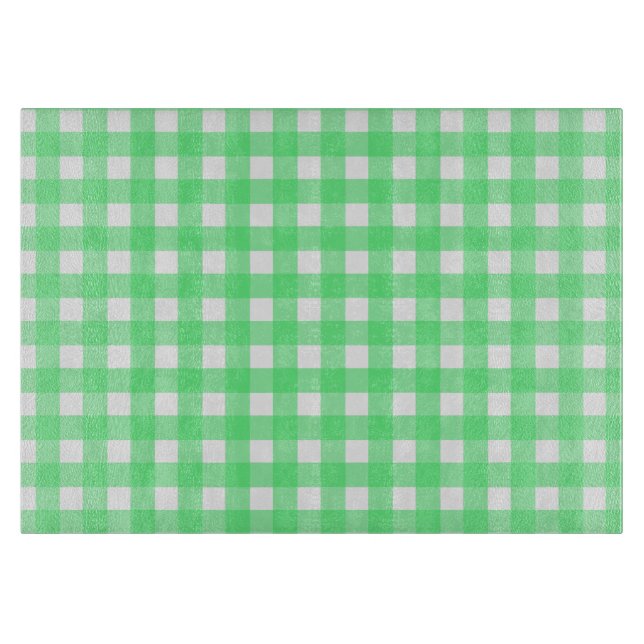 Grüner Gingham Schneidebrett (Vorderseite)