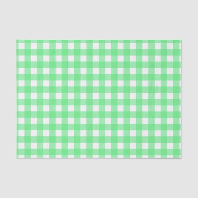 Grüner Gingham Seidenpapier (Vorderseite)