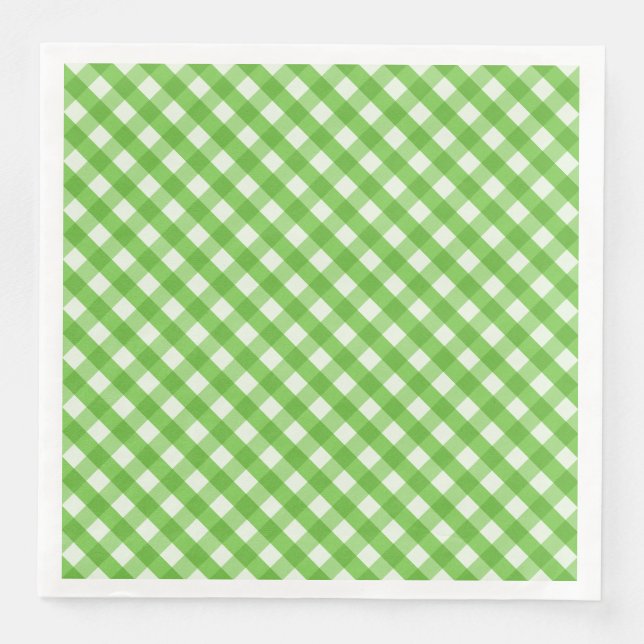 Grüner Gingham Serviette (Vorderseite)