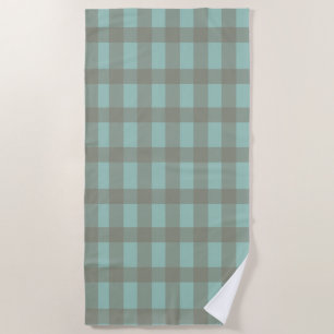 Grüner Gingham Strandtuch