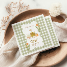 Grüner Gingham Verrückter Gans 1. Geburtstag