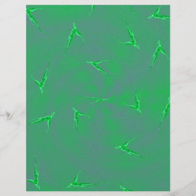 Grüner Ginseng Mann Bulk Scrapbook Papier Seiten (Vorne)