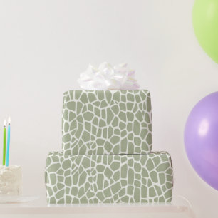 Grüner Giraffen-Druck-Geburtstag Geschenkpapier
