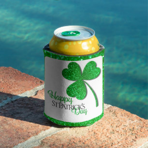 Grüner Glitter Shamrock Frohen St. Patrick’s Tag Dosenkühler