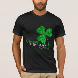 Grüner Glitter Shamrock Frohen St. Patrick’s Tag  T-Shirt