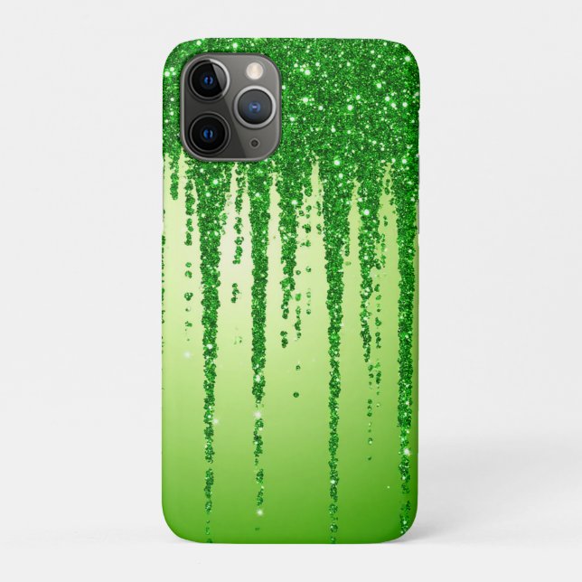Grüner Glitter-Tropfen mit funkelndem Bokeh-Design Case-Mate iPhone Hülle (Rückseite)