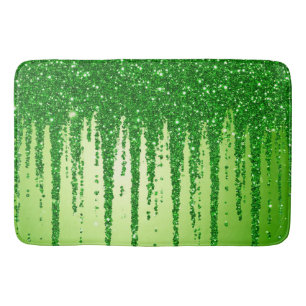 Grüner Glitter-Tropfenhintergrund mit Funkeln Badematte