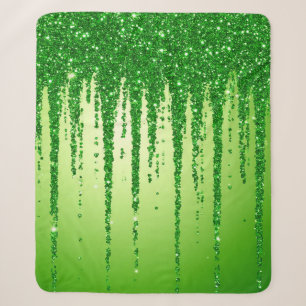 Grüner Glitter-Tropfenhintergrund mit Funkeln Sherpadecke