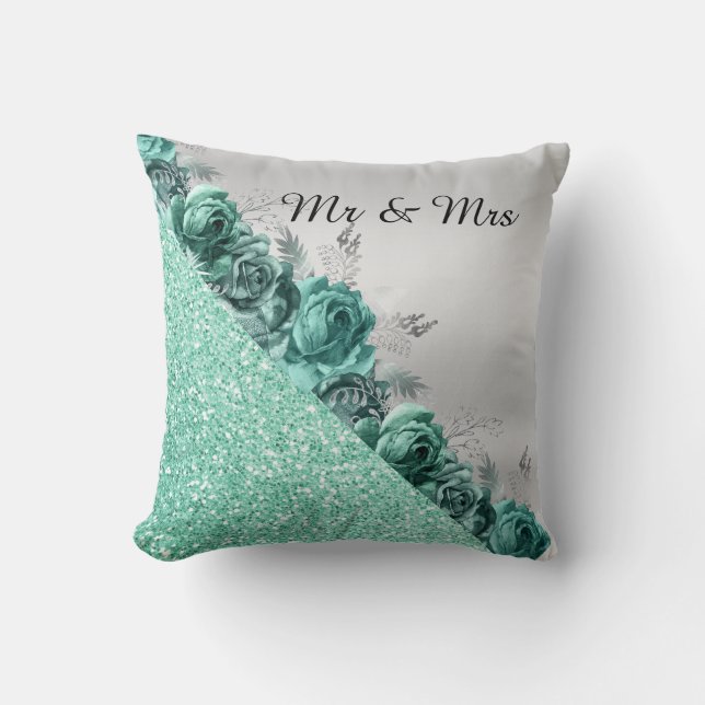Grüner GLITZER CUSHION RING PILLOW Kissen (Vorderseite)