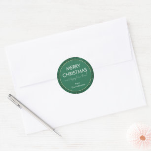 Grüner Glitzer Frohe Weihnachten Glück Neues Jahr Runder Aufkleber