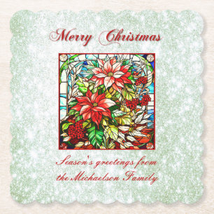 Grüner Glitzer Glass Rote Weihnachtsfeiertage Blum Untersetzer