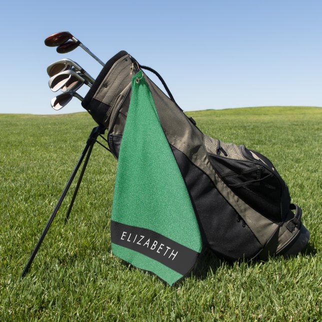 Grüner Glitzer, Hintergrund des Glitzer, Ihr Name Golfhandtuch (Gras)