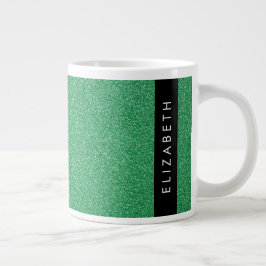 Grüner Glitzer, Hintergrund des Glitzer, Ihr Name Jumbo-Tasse