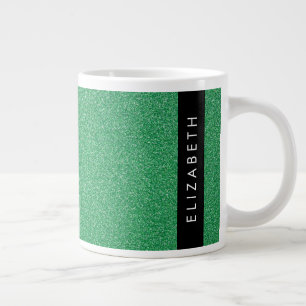 Grüner Glitzer, Hintergrund des Glitzer, Ihr Name Jumbo-Tasse