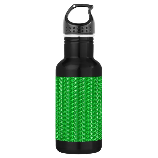 Grüner Glitzer Trinkflasche (Vorderseite)