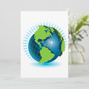 Grüner Globus Einladung