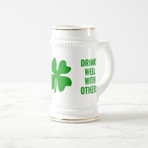 Grüner Glücksklee lustiger St. Patrick's Day  Bierglas