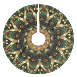 Grüner Goldener Dekorativer Weihnachtsbaum-Teppich Polyester Weihnachtsbaumdecke
