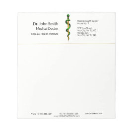 Grüner Goldgott von Asclepius Medical Kräuteral Notizblock