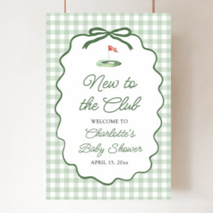 Grüner Golf Neu im Club Baby Shower Willkommen Poster