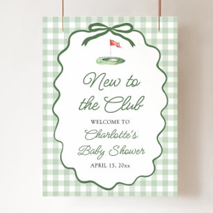 Grüner Golf Neu im Club Baby Shower Willkommen Poster