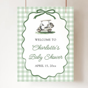 Grüner Golf Neu im Club Baby Shower Willkommen Poster
