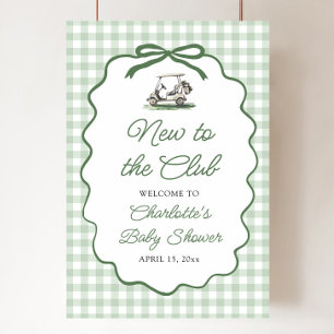 Grüner Golf Neu im Club Baby Shower Willkommen Poster