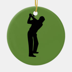 Grüner Golfspieler-kundenspezifisches Golf spielen Keramik Ornament