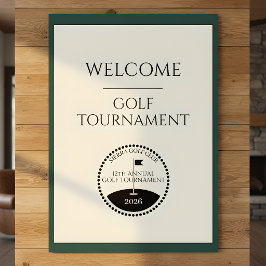Grüner Golfturnier-Willkommensposter Poster