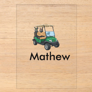 Grüner Golfwagen Name Mann Sport Junge Geschenke B Acryleinladungen