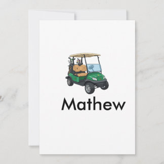Grüner Golfwagen Name Mann Sport Junge Geschenke B Einladung