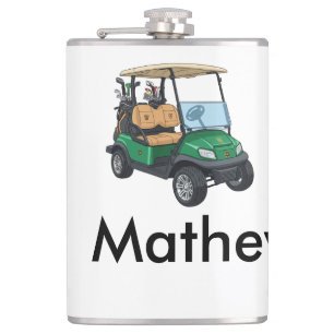 Grüner Golfwagen Name Mann Sport Junge Geschenke B Flachmann
