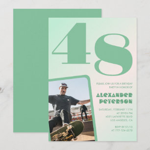 Grüner Gradient 48. Geburtstag Einladungen Boy Fot