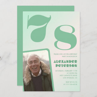 Grüner Gradient 78. Geburtstag Einladungen Männer 
