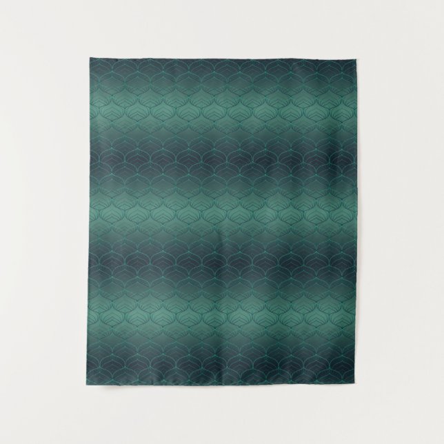 Grüner Gradient im Art Deco-Stil. Wandteppich (Vorderseite)
