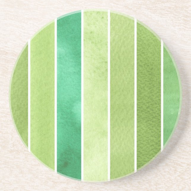 grüner großer Aquarellhintergrund - Aquarell Sandstein Untersetzer (Vorne)