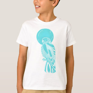 Grüner Habicht und Mond T-Shirt