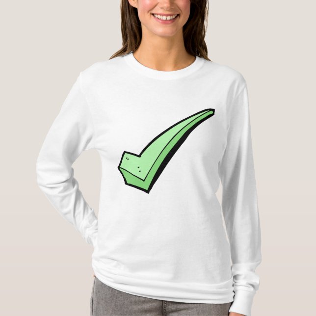 Grüner Haken-Symbol T-Shirt (Vorderseite)