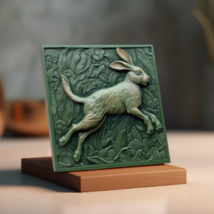 Grüner Hase - Fliese